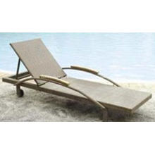 Modern Chaise Lounge Pe Garden  Rattan Sunbed